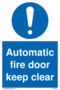 automatic fire door keep clear