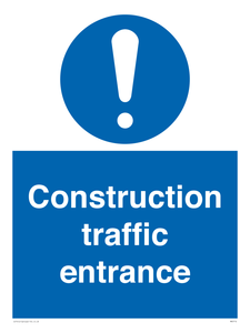 Construction traffic entrance Mandatory Sign 