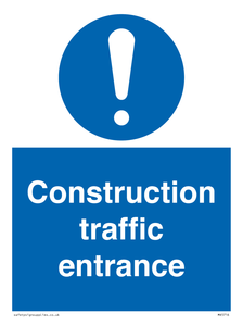 Construction traffic entrance Mandatory Sign