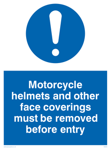 Face covering helmets removed