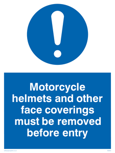 Face covering helmets removed
