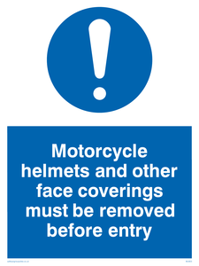 Face covering helmets removed