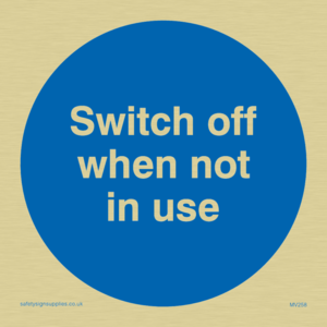 switch off when not in use