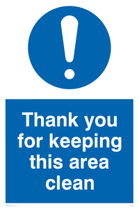 Thank you for keeping this area clean