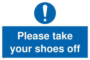 Please take your shoes off Mandatory Sign