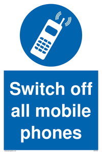 Switch off all mobile phones sign 