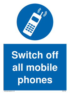Switch off all mobile phones sign 