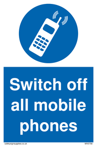 Switch off all mobile phones sign 