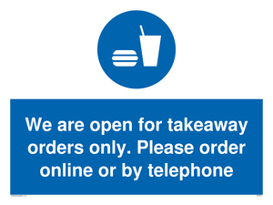 We are open for takeaway orders only. Please order online or by telephone