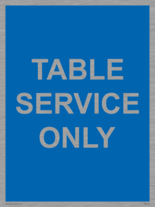 Table service only