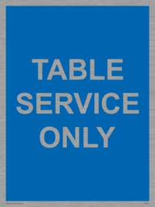 Table service only