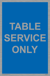 Table service only