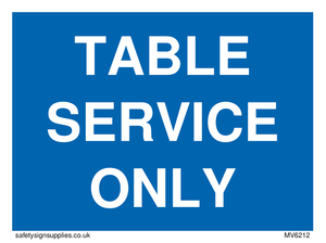 Table service only