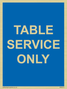 Table service only