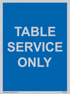 Table service only