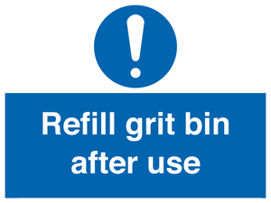 Refill grit bin after use