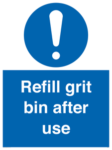Refill grit bin after use