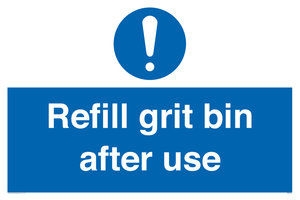 Refill grit bin after use
