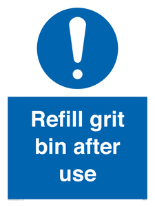Refill grit bin after use