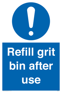 Refill grit bin after use