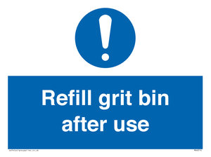 Refill grit bin after use