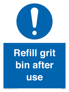 Refill grit bin after use