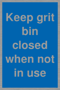 Keep grit bin closed when not in use