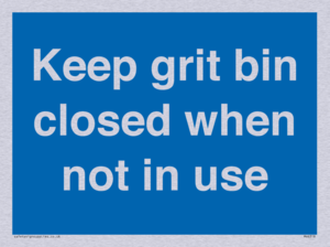 Keep grit bin closed when not in use