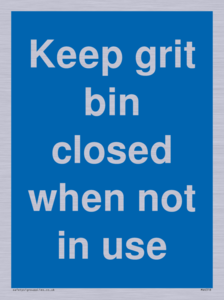 Keep grit bin closed when not in use