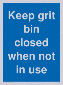 Keep grit bin closed when not in use