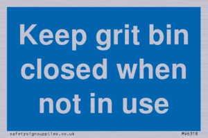 Keep grit bin closed when not in use