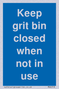 Keep grit bin closed when not in use