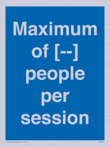 Maximum of [ ] people per session