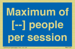 Maximum of [ ] people per session