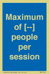 Maximum of [ ] people per session