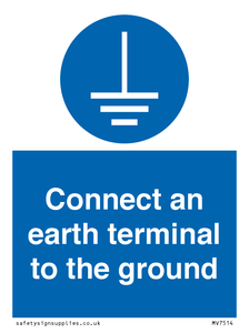 Connect an earth terminal to the ground