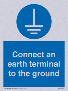 Connect an earth terminal to the ground