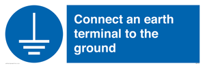 Connect an earth terminal to the ground