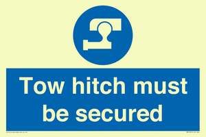 Tow hitch must be secured