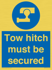 Tow hitch must be secured