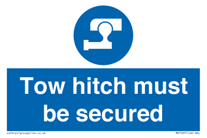 Tow hitch must be secured