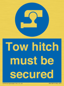 Tow hitch must be secured