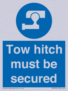 Tow hitch must be secured