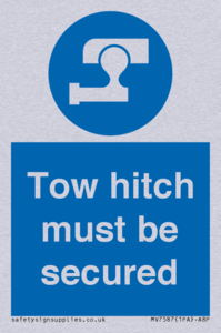 Tow hitch must be secured