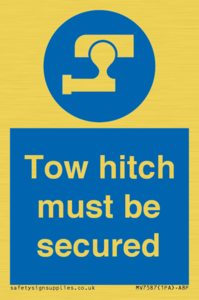 Tow hitch must be secured