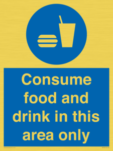 Consume food and drink in this area only