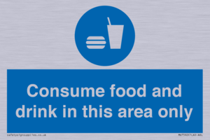 Consume food and drink in this area only