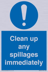 Clean up any spillages immediately