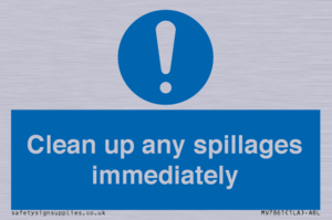 Clean up any spillages immediately