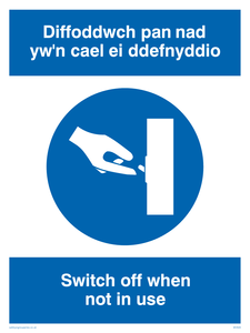 Switch off - bi-lingual Welsh